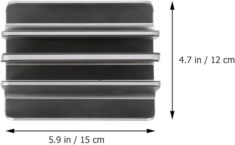 Aluminum Alloy Vertical Laptop Stand Dual Slot Holder Portable Space Saving Silver - Image 2